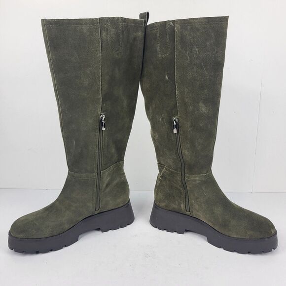 Vince Camuto Nettrio Green Suede Lug Sole Tall Boot Size 9M - Picture 12 of 16